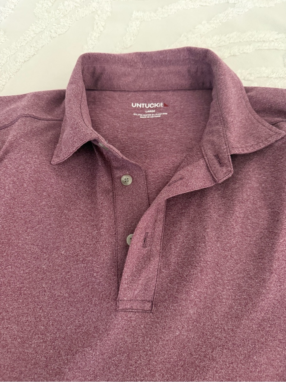 UNTUCKit Men's Heathered Maroon Polo